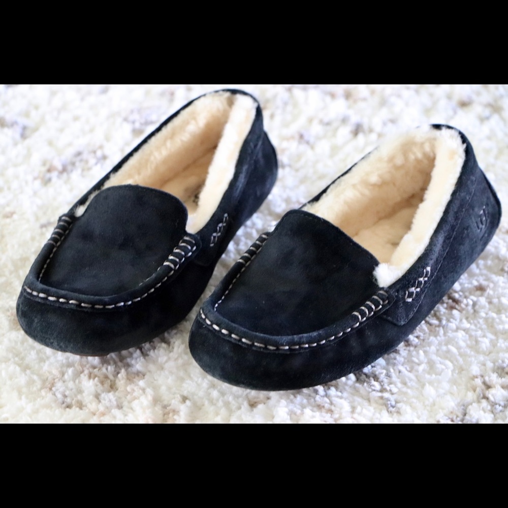 UGG Black Suede Slippers